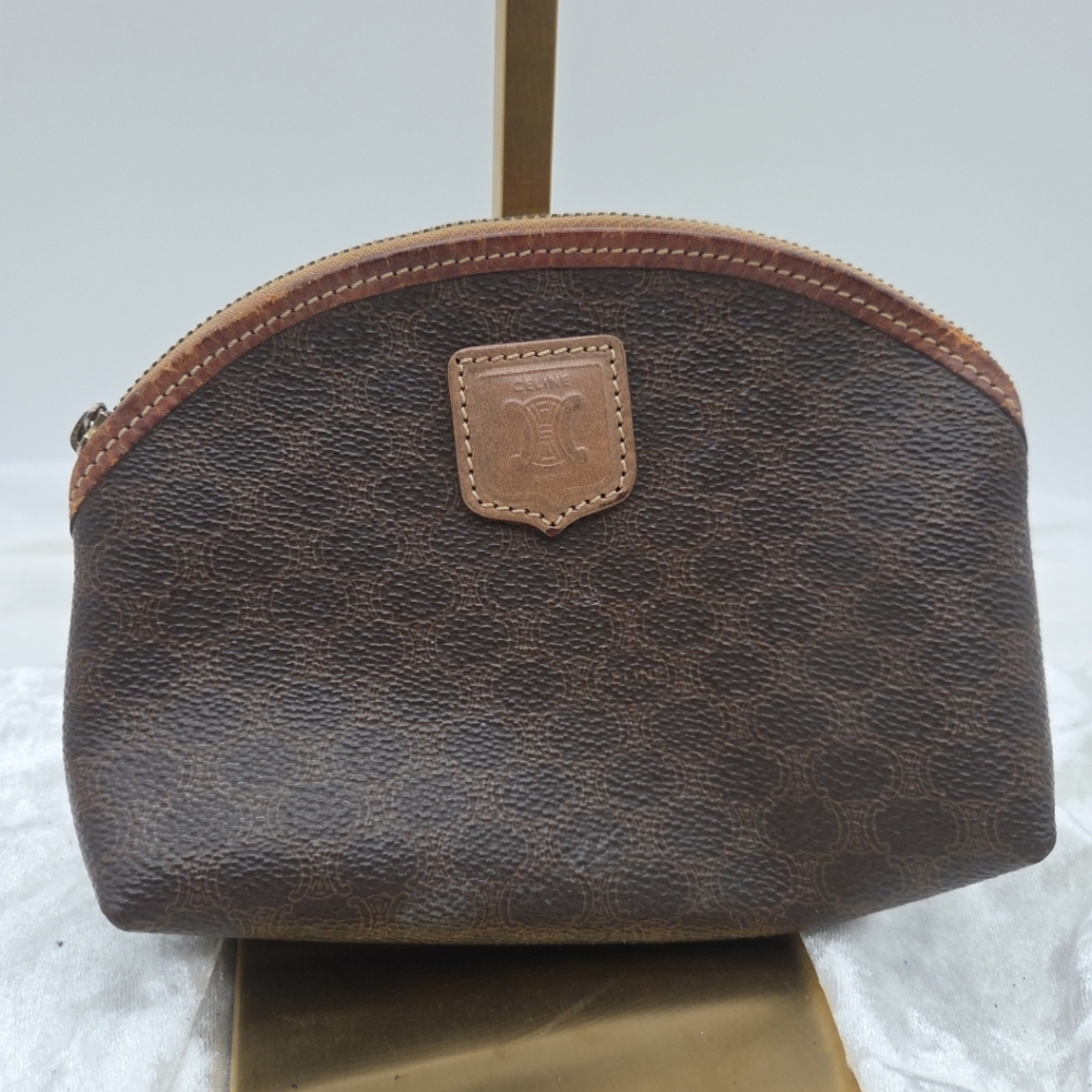 CELINE PVC Leather Cosmetic Pouch